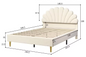 Gestoffeerd Tweepersoonsbed 140x200 cm met Bloemvormig Hoofdeinde en Fluwelen Stof