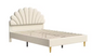 Gestoffeerd Tweepersoonsbed 140x200 cm met Bloemvormig Hoofdeinde en Fluwelen Stof