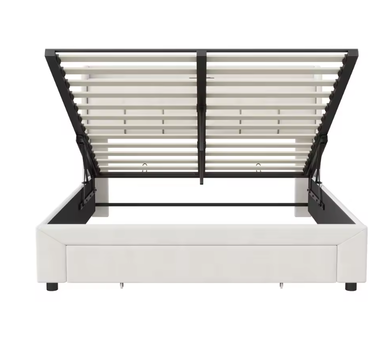 Velvet Dubbel Bed 140x200 cm met USB Oplaadpunt, LED Hoofdbord en Opberglade