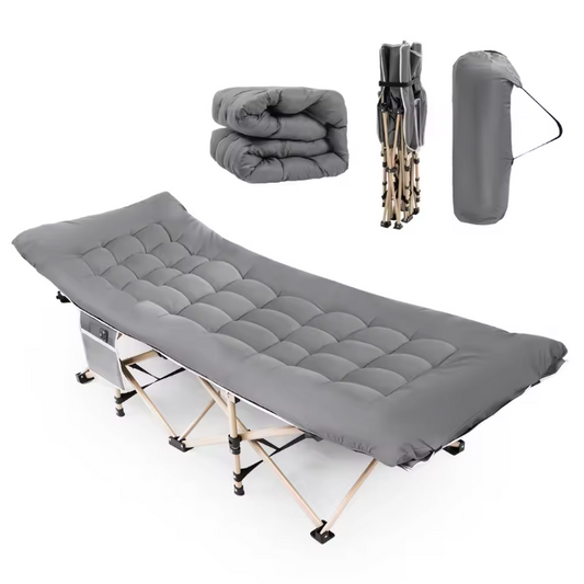 Vouwbaar Campingbed voor Volwassenen met Dikke Matras en Sterke Frame