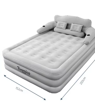 Camping Luchtbed met Rugleuning voor 2 Personen, 48cm Hoog