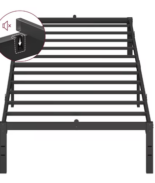 Metalen Bedframe met Onderbed Opslag, Eenvoudig Design