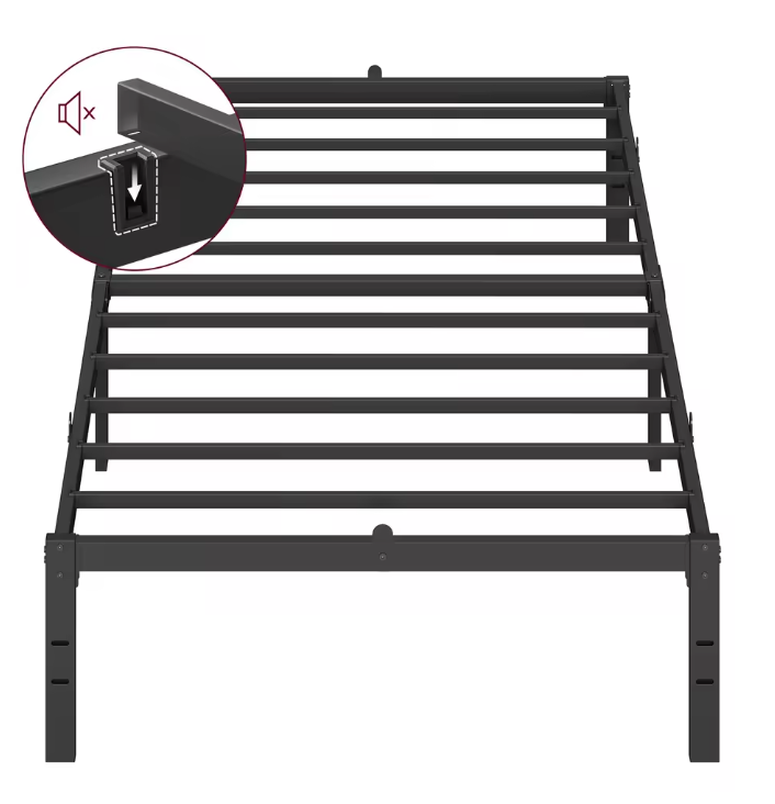 Metalen Bedframe met Onderbed Opslag, Eenvoudig Design