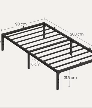 Metalen Bedframe met Onderbed Opslag, Eenvoudig Design