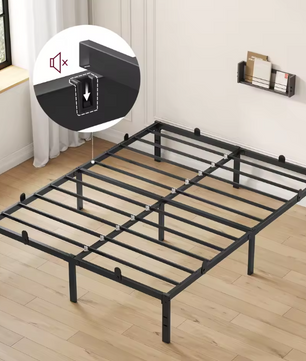 Metalen Bedframe met Onderbed Opslag, Eenvoudig Design