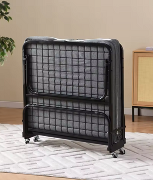 Opvouwbaar Bed 90x190cm met 10cm Geheugenschuim Matras en Wieltjes