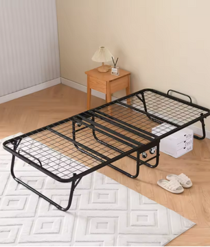 Opvouwbaar Bed 90x190cm met 10cm Geheugenschuim Matras en Wieltjes
