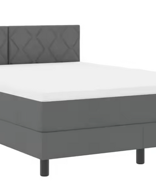 Donkergrijs Boxspringbed met Matras, Verstelbaar Hoofdeinde – Modern Design