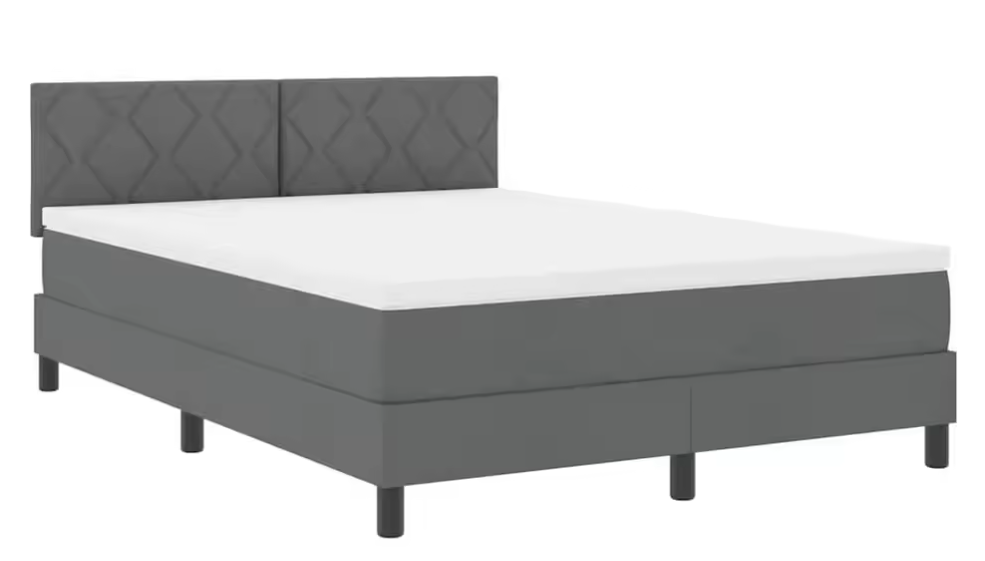 Donkergrijs Boxspringbed met Matras, Verstelbaar Hoofdeinde – Modern Design