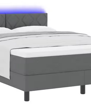 Donkergrijs Boxspringbed met Matras, Verstelbaar Hoofdeinde – Modern Design