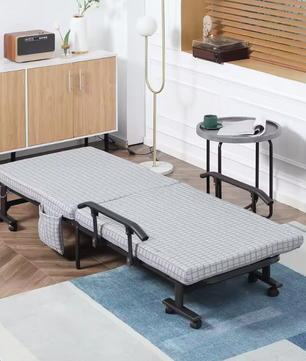 Opklapbed Stoel met Verstelbare Rugleuning – 5 Posities, Ruime Opslag