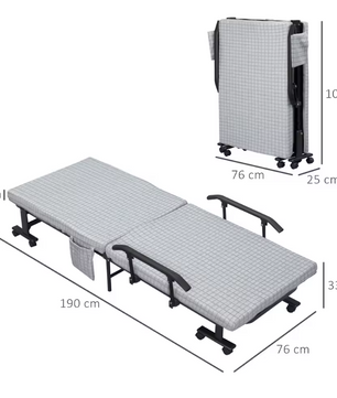 Opklapbed Stoel met Verstelbare Rugleuning – 5 Posities, Ruime Opslag
