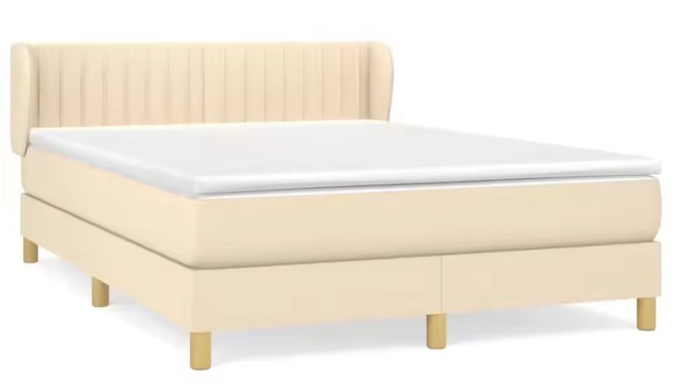 Crèmekleurig Boxspringbed 140x200 cm met Matras – Stijlvol en Comfortabel