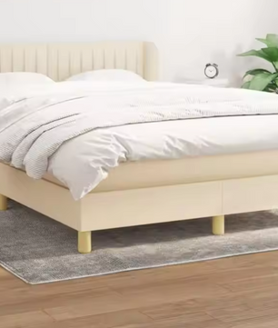 Crèmekleurig Boxspringbed 140x200 cm met Matras – Stijlvol en Comfortabel