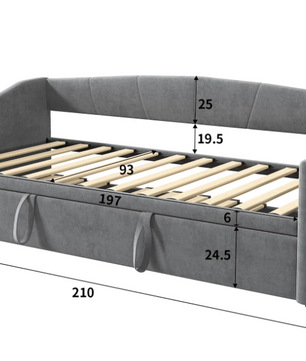 2-in-1 Sofa Bed – Uittrekbaar Bed, Velvet Stoffering, 90x200 cm