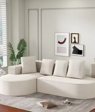Modern Cloud L-Shaped Corner Sofa met Lounge Functie – 241 cm