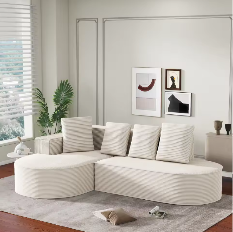 Modern Cloud L-Shaped Corner Sofa met Lounge Functie – 241 cm