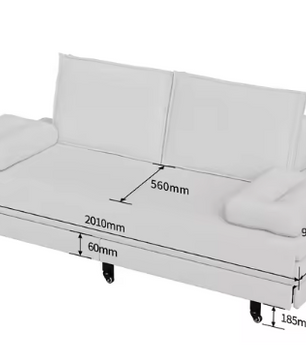 2-Zits Sofa Bed – 201 cm, Uittrekbaar van 90x200 cm naar 180x200 cm