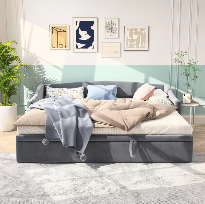 Rosahqnda Opvouwbare Bank 90/180x200 cm Multifunctionele Twee-in-Een Sofa Bed Single/Double Velvet