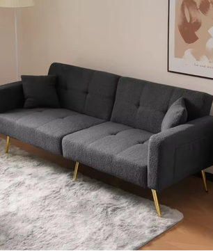 Verstelbare Multifunctionele Sofa Bed met Gouden Poten – Met Opbergvakken en Kussens