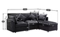 L-Sofa Bed Large met Zitplek voor 4 – Moderne Chenille Stoffen Relax Sofa met Stofkussen