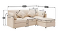 L-Sofa Bed Large met Zitplek voor 4 – Moderne Chenille Stoffen Relax Sofa met Stofkussen