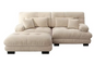 Cloud Corner Sofa – Chenille Double Sofa met Kussens en Ottoman