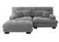 Cloud Corner Sofa – Chenille Double Sofa met Kussens en Ottoman
