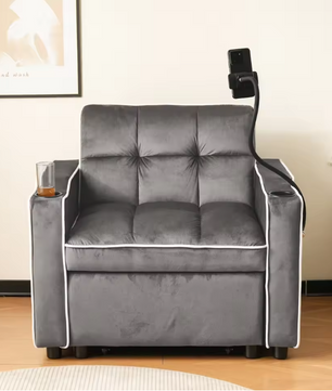 3-in-1 Extractable Single Sofa Bed – Met Drink- en Telefoonhouders
