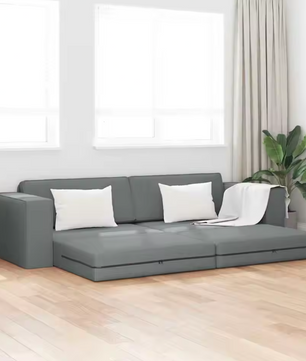 Cozy Grey 2-in-1 Sofa Bed – Versatile Space-Saving Design voor Woonkamer en Slaapkamer