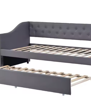 Anajqaqia 90×200 cm Sofa Bed – Vouwbare 2-Zits Bank met Uittrekbaar Bed en Lattenbodem
