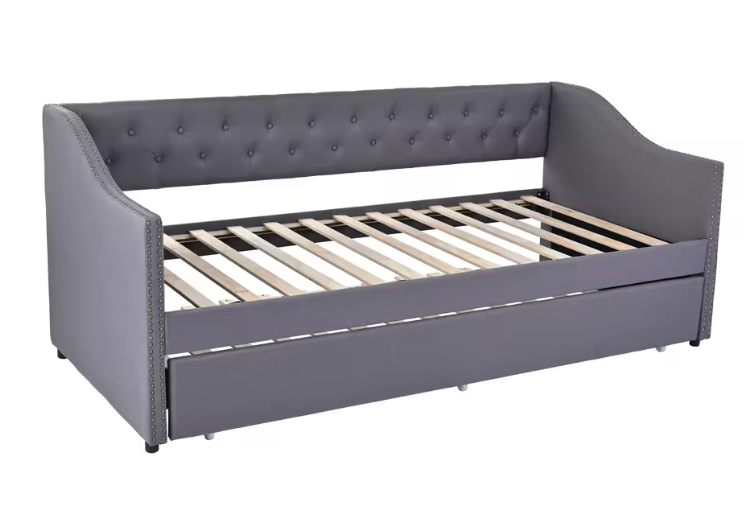 Anajqaqia 90×200 cm Sofa Bed – Vouwbare 2-Zits Bank met Uittrekbaar Bed en Lattenbodem