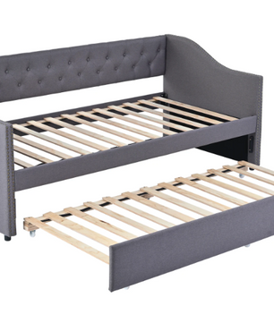 Anajqaqia 90×200 cm Sofa Bed – Vouwbare 2-Zits Bank met Uittrekbaar Bed en Lattenbodem