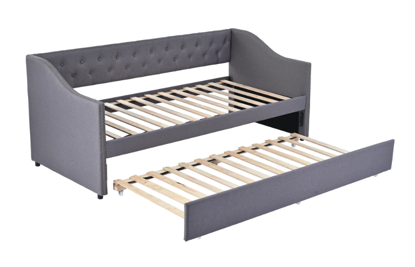 Anajqaqia 90×200 cm Sofa Bed – Vouwbare 2-Zits Bank met Uittrekbaar Bed en Lattenbodem
