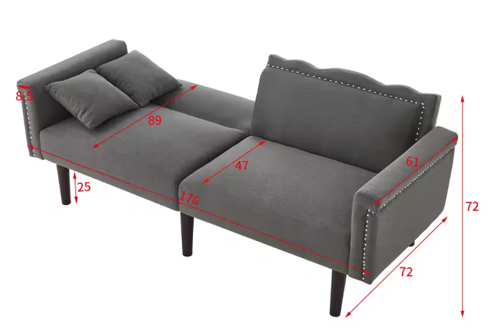 Extendable Sofa Bed – Skin-Friendly Velvet Fabric, Multifunctional Composable Bed
