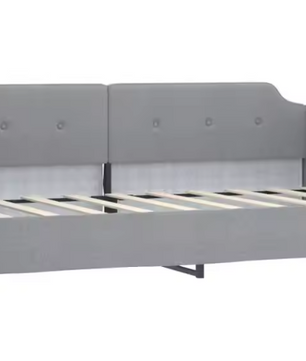 Cozy Light Grey Fabric Daybed 90x190 cm – Versatile Sofa Bed for Living Room en Bedroom