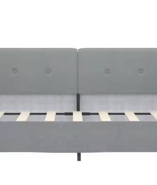 Cozy Light Grey Fabric Daybed 90x190 cm – Versatile Sofa Bed for Living Room en Bedroom