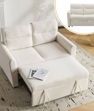 2-Seater Sofa Bed with Pull-Out Function en 5-Position Backrest