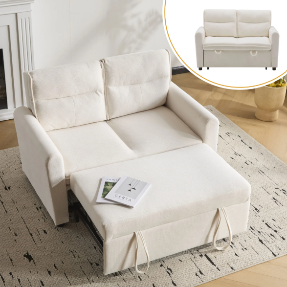 2-Seater Sofa Bed with Pull-Out Function en 5-Position Backrest