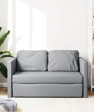 Light Gray Sofa Bed 112x174x55 cm – Modern Convertible Sleeper Couch for Living Room