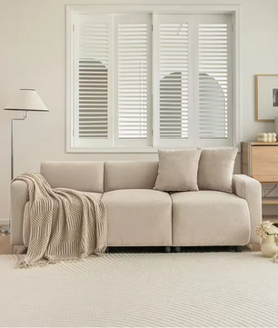 Moderne 3-Zits Sofa met Kussens – Comfortabele Chenille Bank voor Woonkamer