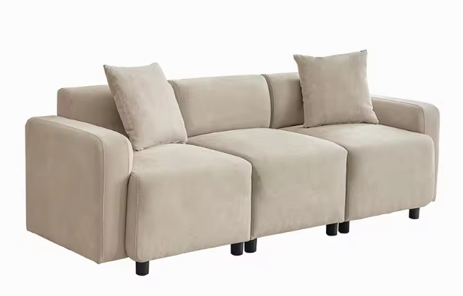 Moderne 3-Zits Sofa met Kussens – Comfortabele Chenille Bank voor Woonkamer