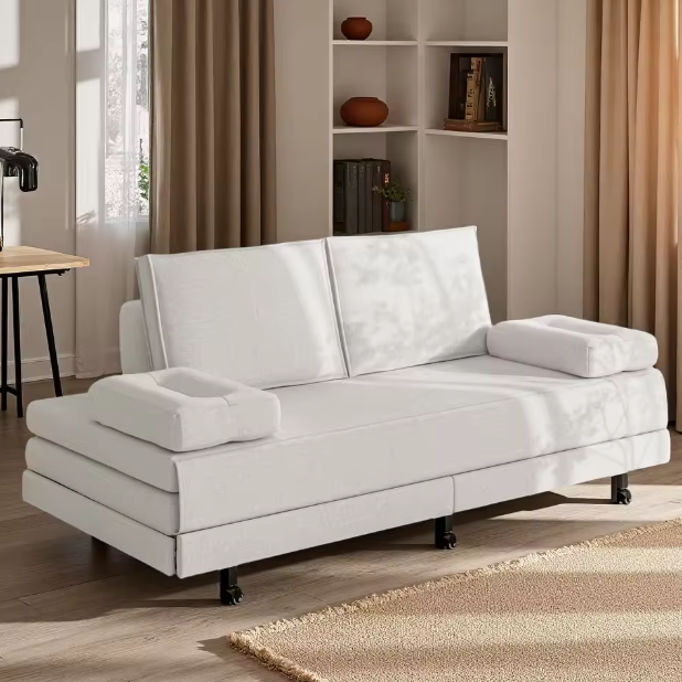 Vouwbare Sofa Bed 90x200 cm – Ruimtebesparend Linnen Dagbed met Uitklapfunctie