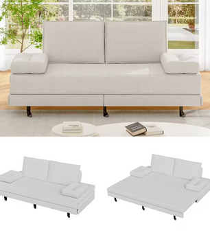 Vouwbare Sofa Bed 90x200 cm – Ruimtebesparend Linnen Dagbed met Uitklapfunctie