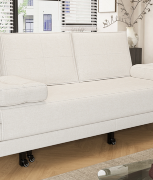 Vouwbare Sofa Bed 90x200 cm – Ruimtebesparend Linnen Dagbed met Uitklapfunctie
