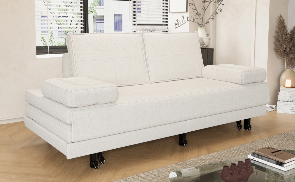 Vouwbare Sofa Bed 90x200 cm – Ruimtebesparend Linnen Dagbed met Uitklapfunctie