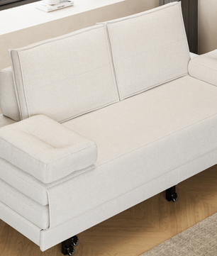 Vouwbare Sofa Bed 90x200 cm – Ruimtebesparend Linnen Dagbed met Uitklapfunctie