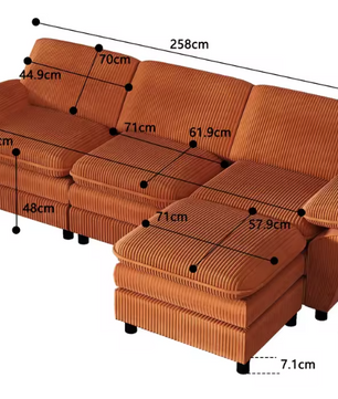 Modulaire Velvet Bank met Ottoman – Multifunctionele Lounge Sofa voor Woon- en Logeerkamer