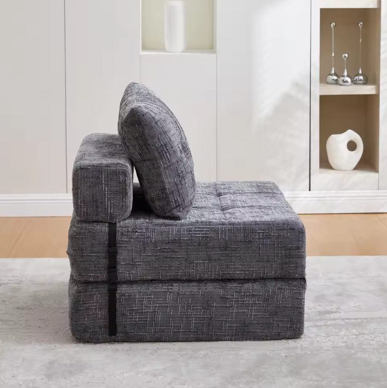 Opvouwbare Slaapbank – Draagbare Sofa Bed met Rugleuning en Kussens