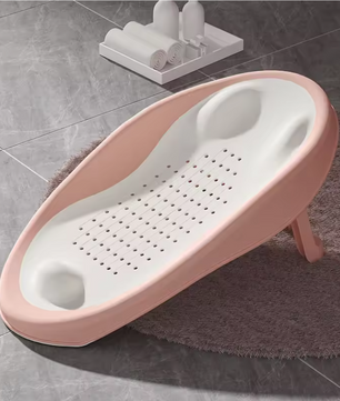 Opvouwbaar Baby Badzitje – Antislip Douchenet met Ergonomische Rugleuning